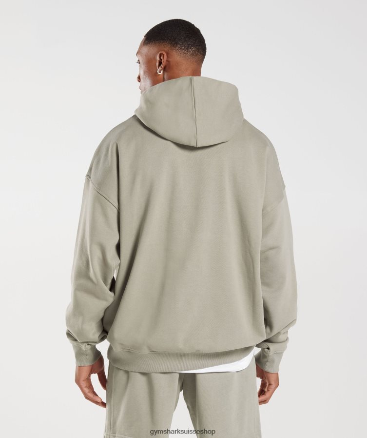 ch Gymshark Hommes sweat à capuche essentiel pour les jours de repos marron écru 02FP6T800 vêtements