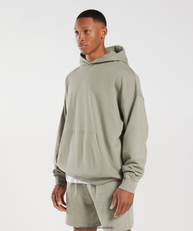 ch Gymshark Hommes sweat à capuche essentiel pour les jours de repos marron écru 02FP6T800 vêtements