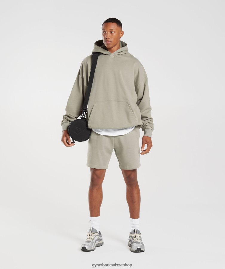 ch Gymshark Hommes sweat à capuche essentiel pour les jours de repos marron écru 02FP6T800 vêtements