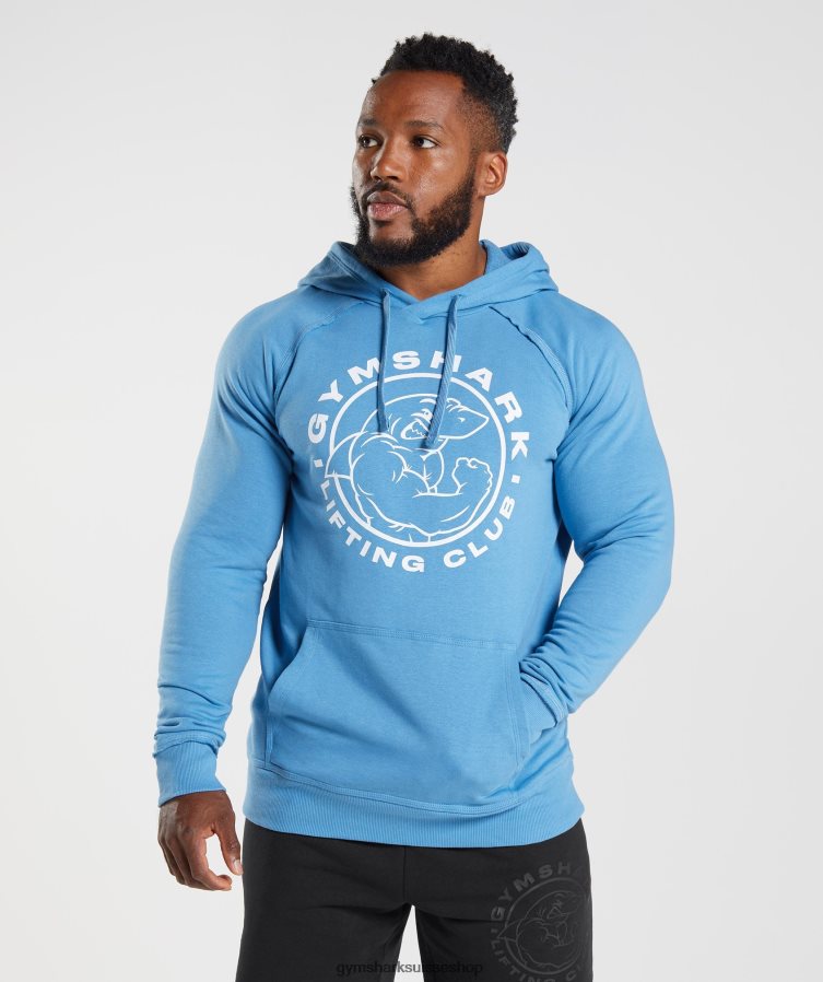 ch Gymshark Hommes sweat à capuche hérité bleu côtier 02FP6T855 vêtements