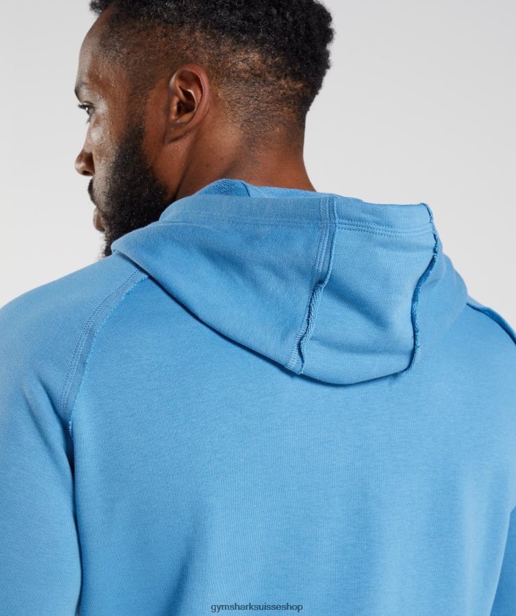 ch Gymshark Hommes sweat à capuche hérité bleu côtier 02FP6T855 vêtements