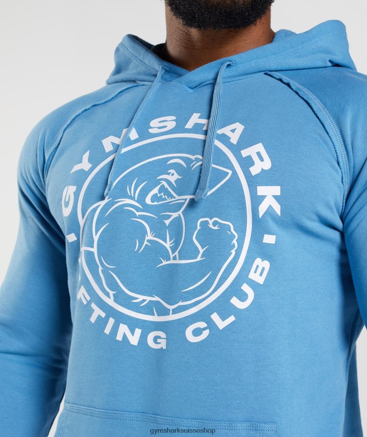 ch Gymshark Hommes sweat à capuche hérité bleu côtier 02FP6T855 vêtements