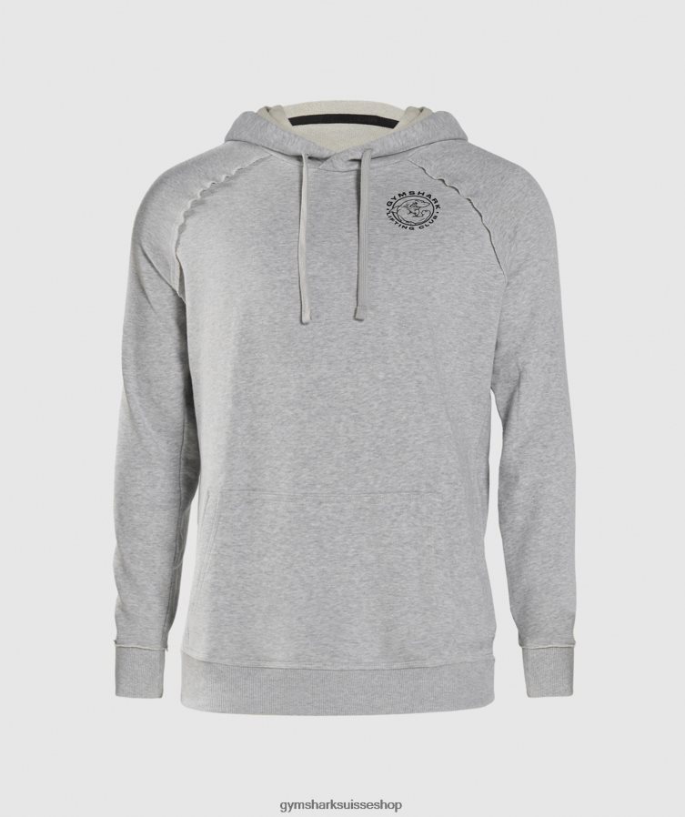 ch Gymshark Hommes sweat à capuche hérité gris clair chiné 02FP6T837 vêtements