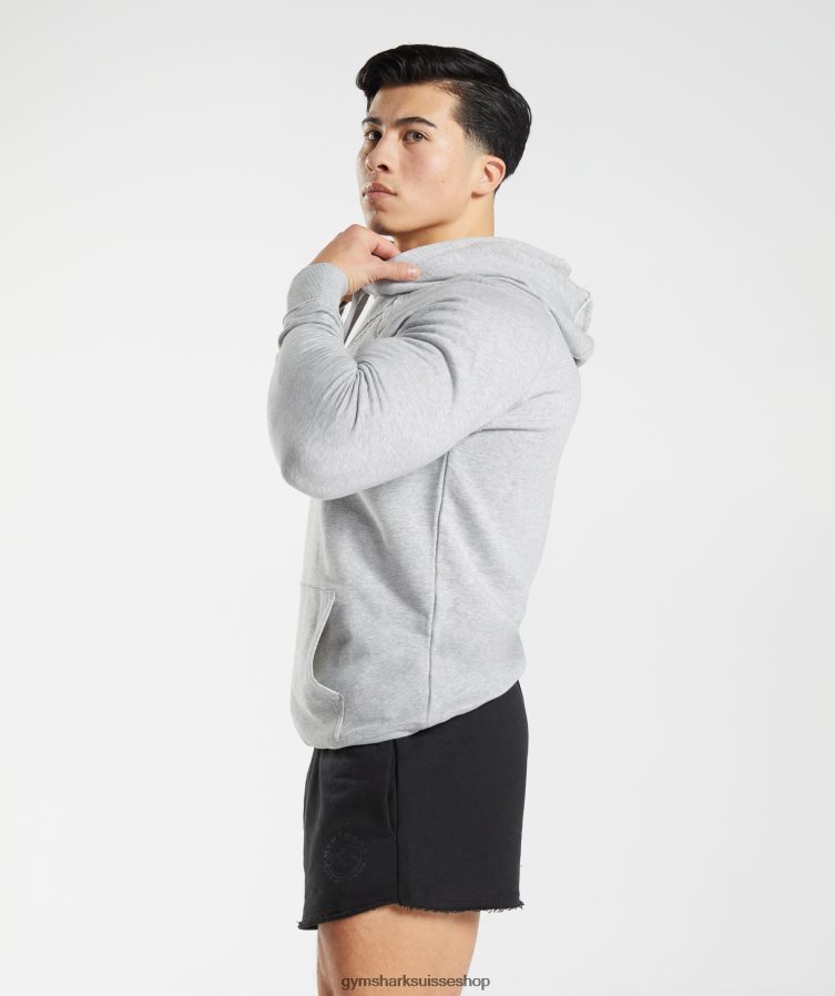 ch Gymshark Hommes sweat à capuche hérité gris clair chiné 02FP6T837 vêtements