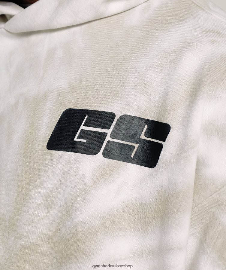 ch Gymshark Hommes sweat à capuche jour de repos blanc/brun champignon/lavage optique spirale 02FP6T802 vêtements