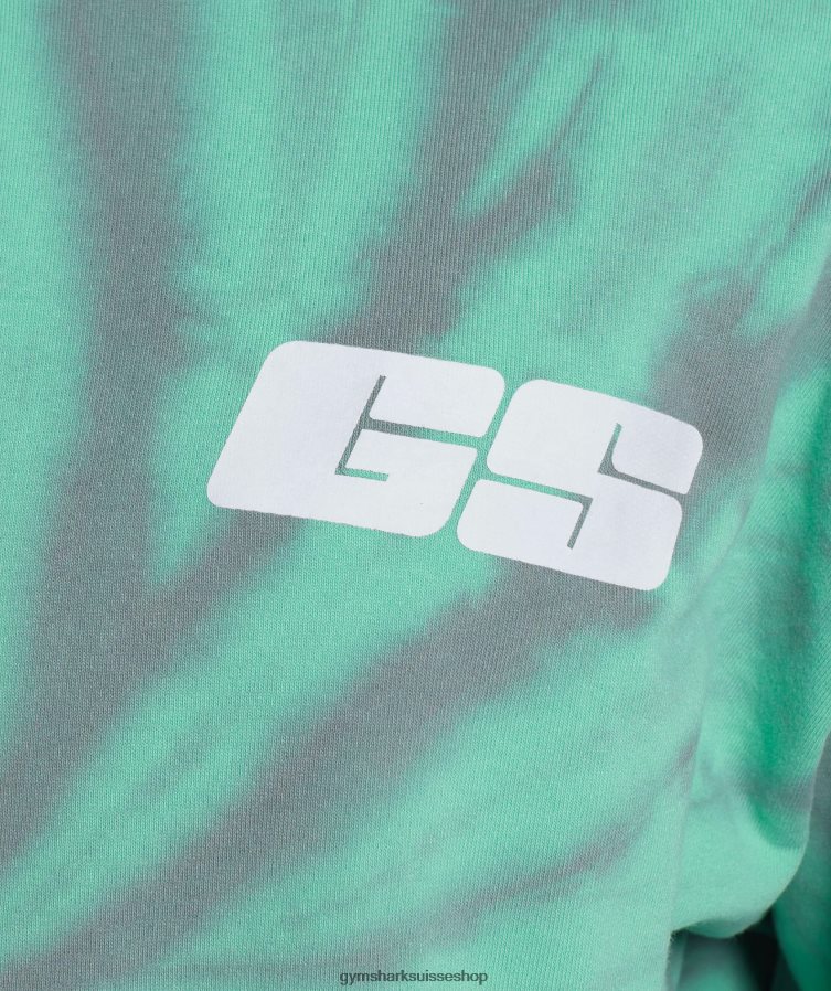 ch Gymshark Hommes sweat à capuche jour de repos vert oxydé/gris silhouette/délavage optique spirale 02FP6T799 vêtements