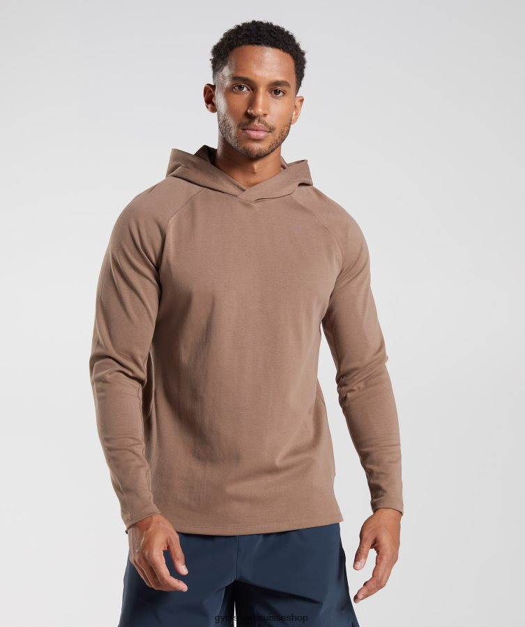 ch Gymshark Hommes sweat à capuche studio âme marron 02FP6T846 vêtements