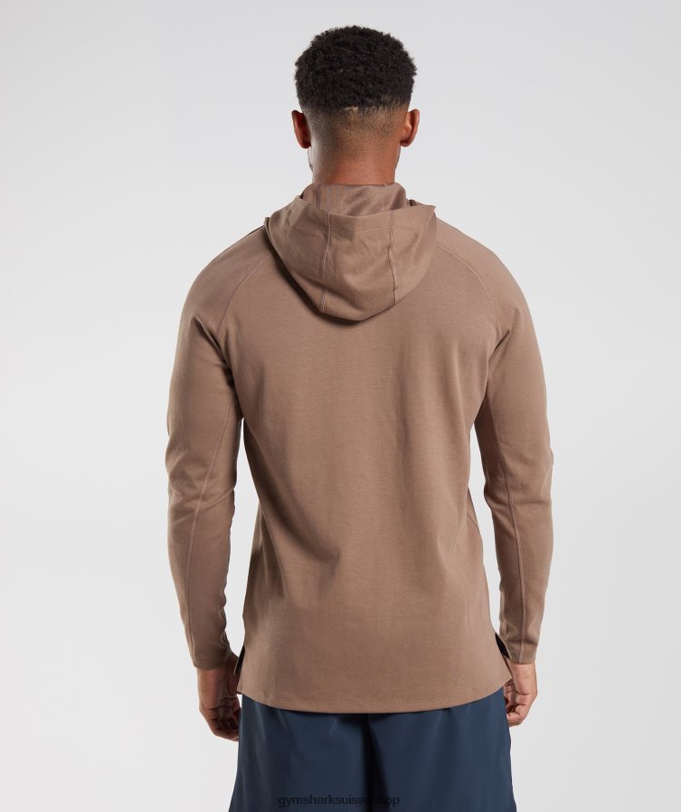 ch Gymshark Hommes sweat à capuche studio âme marron 02FP6T846 vêtements