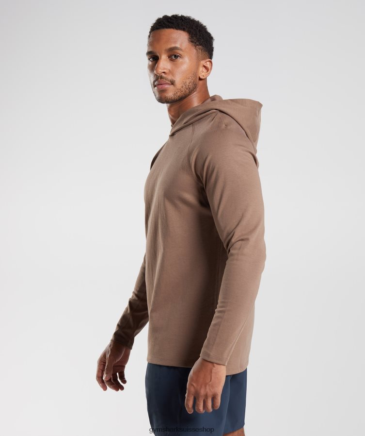 ch Gymshark Hommes sweat à capuche studio âme marron 02FP6T846 vêtements