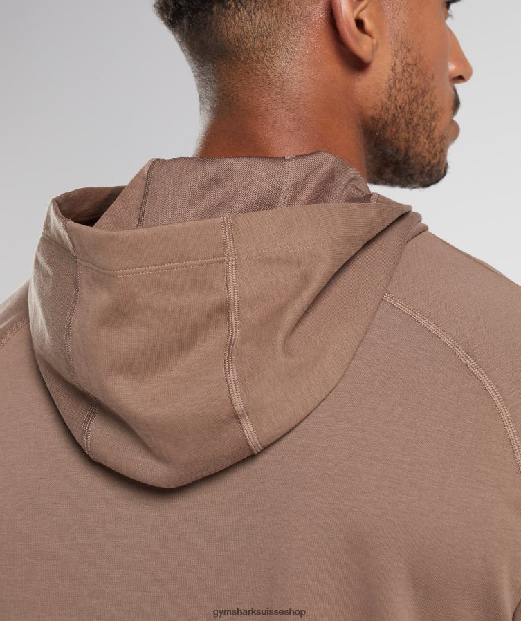 ch Gymshark Hommes sweat à capuche studio âme marron 02FP6T846 vêtements