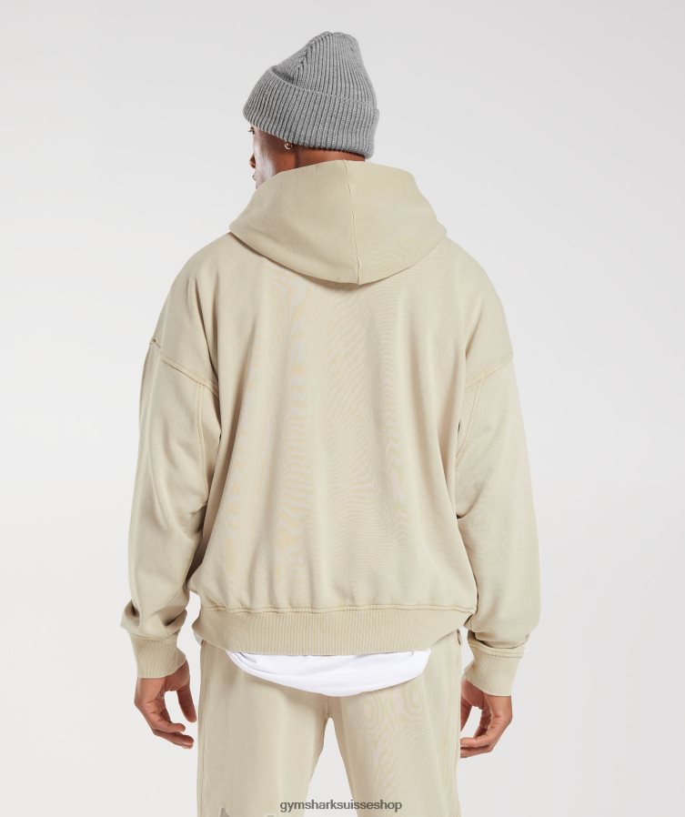 ch Gymshark Hommes sweat à capuche universitaire gris caillou/lavage à l\'acide 02FP6T805 vêtements