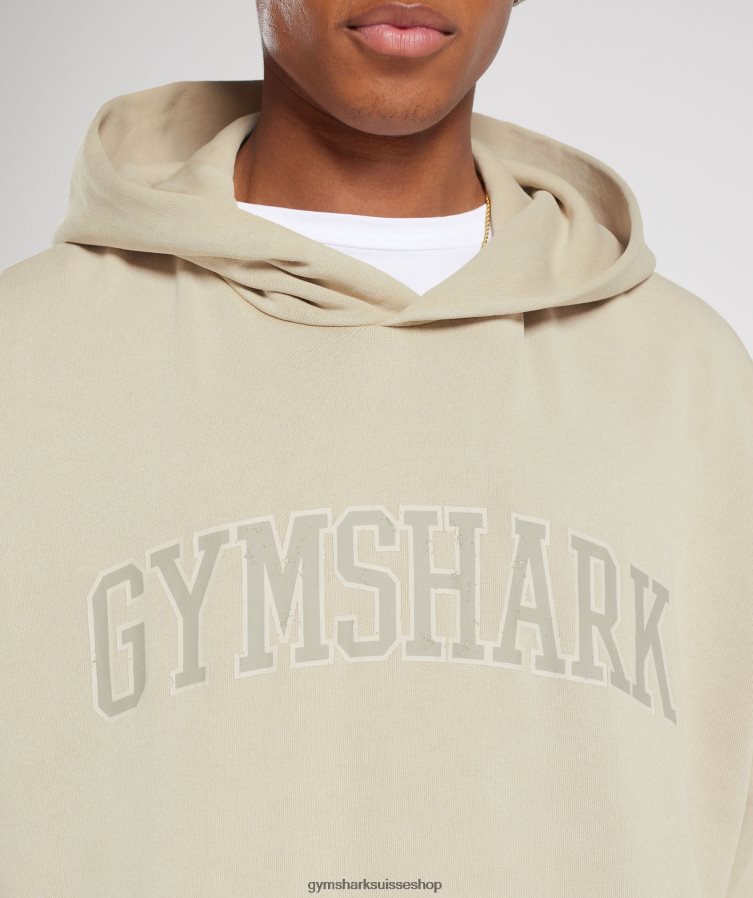 ch Gymshark Hommes sweat à capuche universitaire gris caillou/lavage à l\'acide 02FP6T805 vêtements