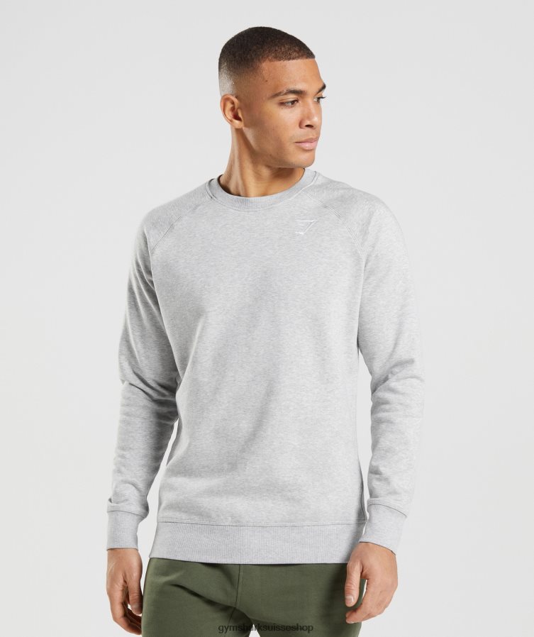 ch Gymshark Hommes sweat à écusson gris clair chiné 02FP6T1055 vêtements