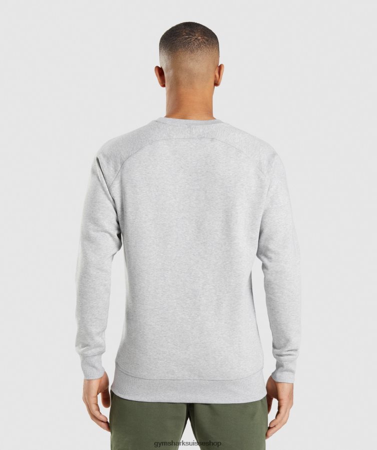 ch Gymshark Hommes sweat à écusson gris clair chiné 02FP6T1055 vêtements