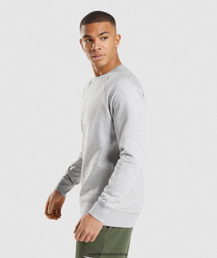 ch Gymshark Hommes sweat à écusson gris clair chiné 02FP6T1055 vêtements