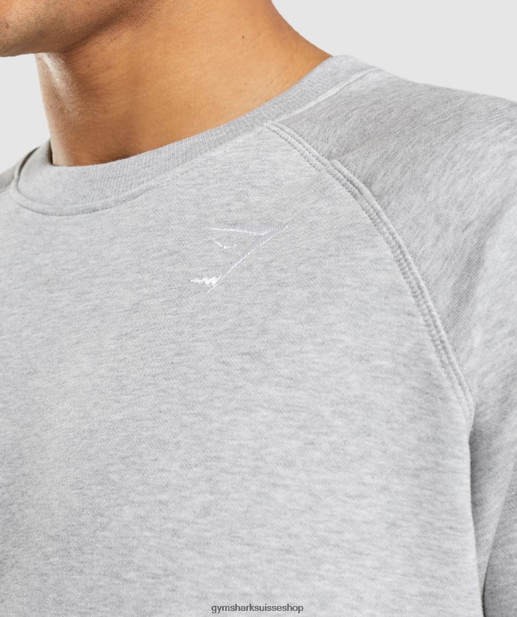 ch Gymshark Hommes sweat à écusson gris clair chiné 02FP6T1055 vêtements