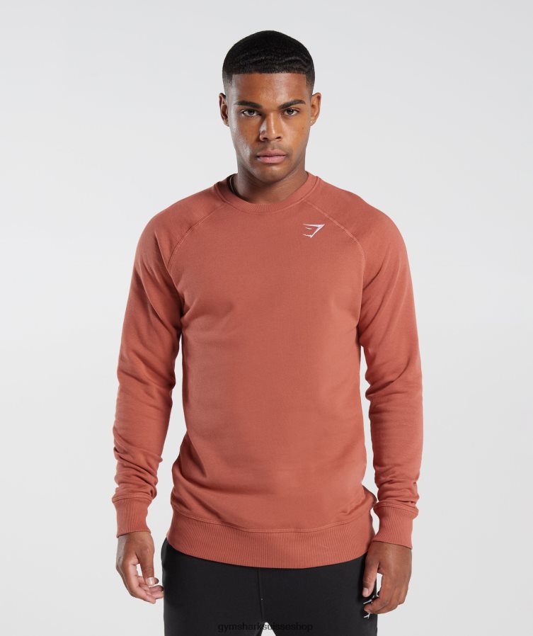 ch Gymshark Hommes sweat à écusson kaki rouge 02FP6T1053 vêtements