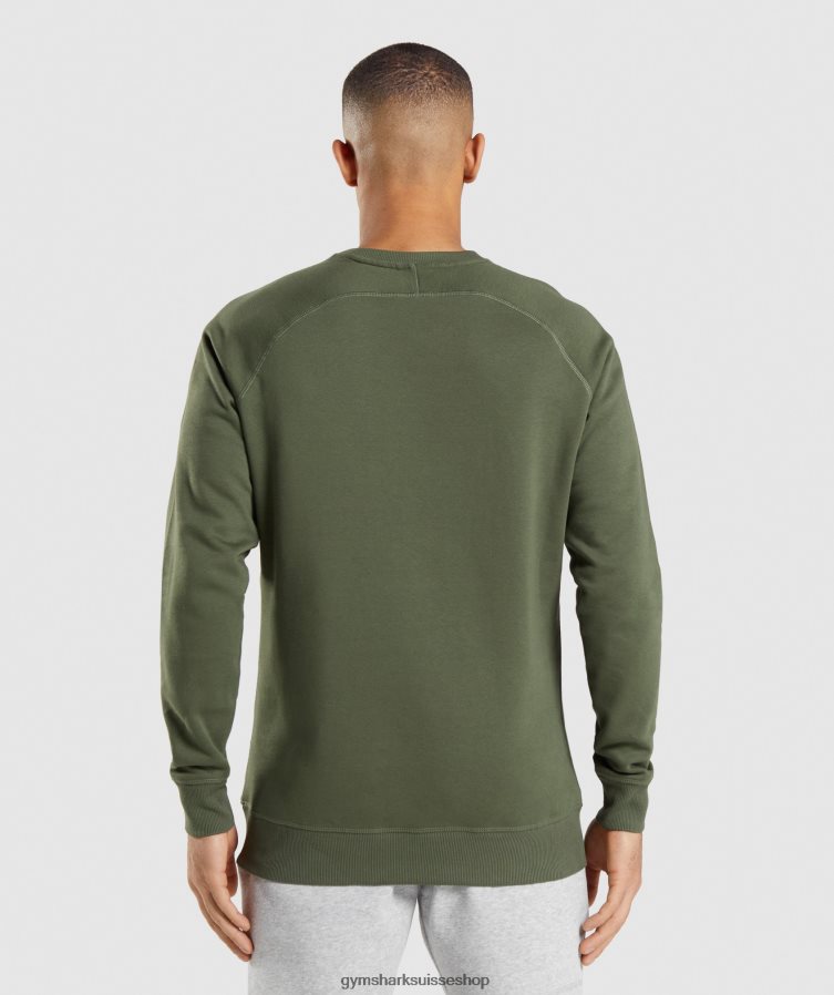 ch Gymshark Hommes sweat à écusson noyau d\'olive 02FP6T795 vêtements