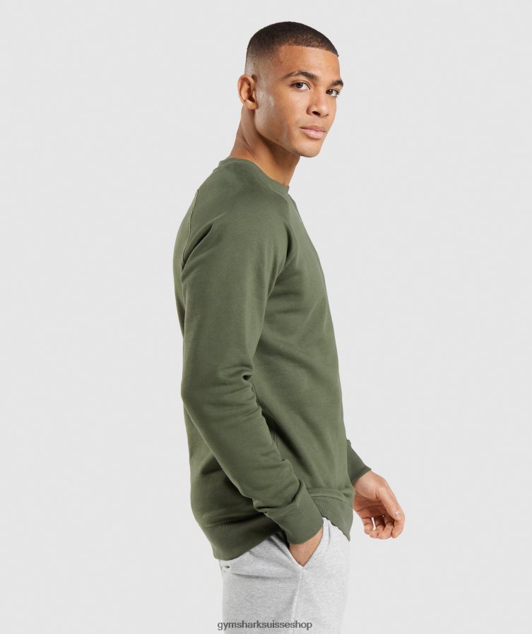 ch Gymshark Hommes sweat à écusson noyau d\'olive 02FP6T795 vêtements