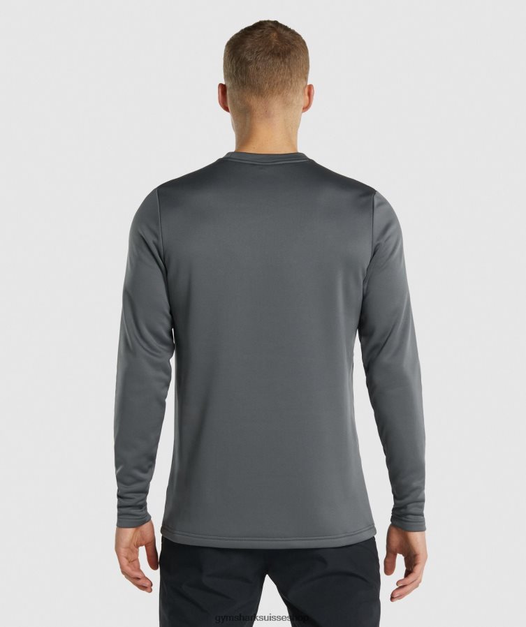 ch Gymshark Hommes sweat-shirt d\'équipage d\'arrivée charbon 02FP6T870 vêtements