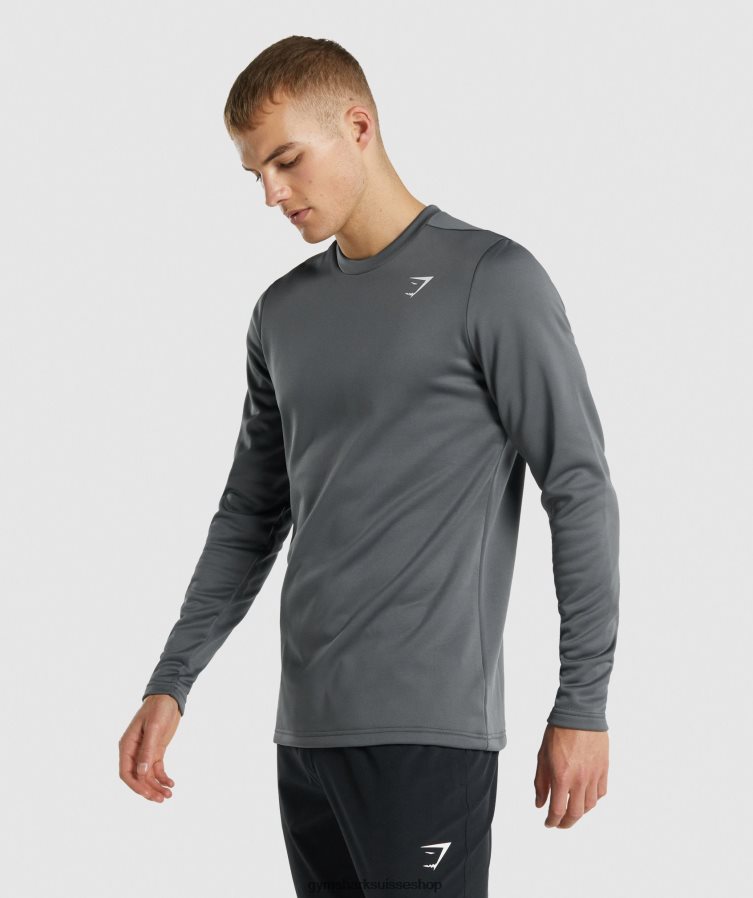 ch Gymshark Hommes sweat-shirt d\'équipage d\'arrivée charbon 02FP6T870 vêtements