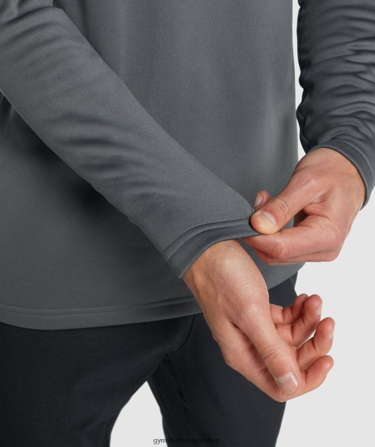 ch Gymshark Hommes sweat-shirt d\'équipage d\'arrivée charbon 02FP6T870 vêtements