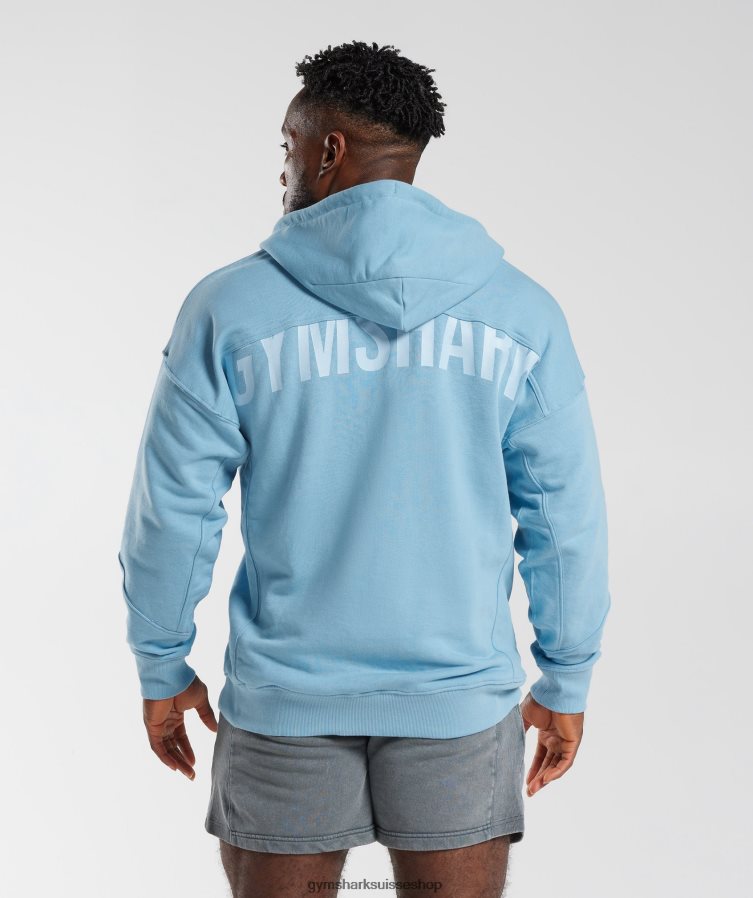 ch Gymshark Hommes sweat zippé à capuche bleu d\'ozone 02FP6T856 vêtements