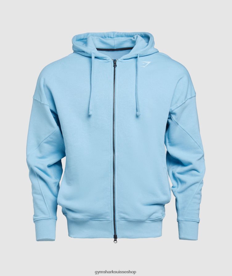 ch Gymshark Hommes sweat zippé à capuche bleu d\'ozone 02FP6T856 vêtements