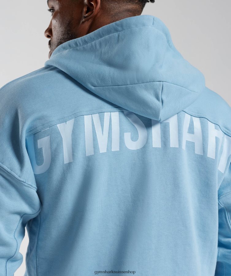 ch Gymshark Hommes sweat zippé à capuche bleu d\'ozone 02FP6T856 vêtements
