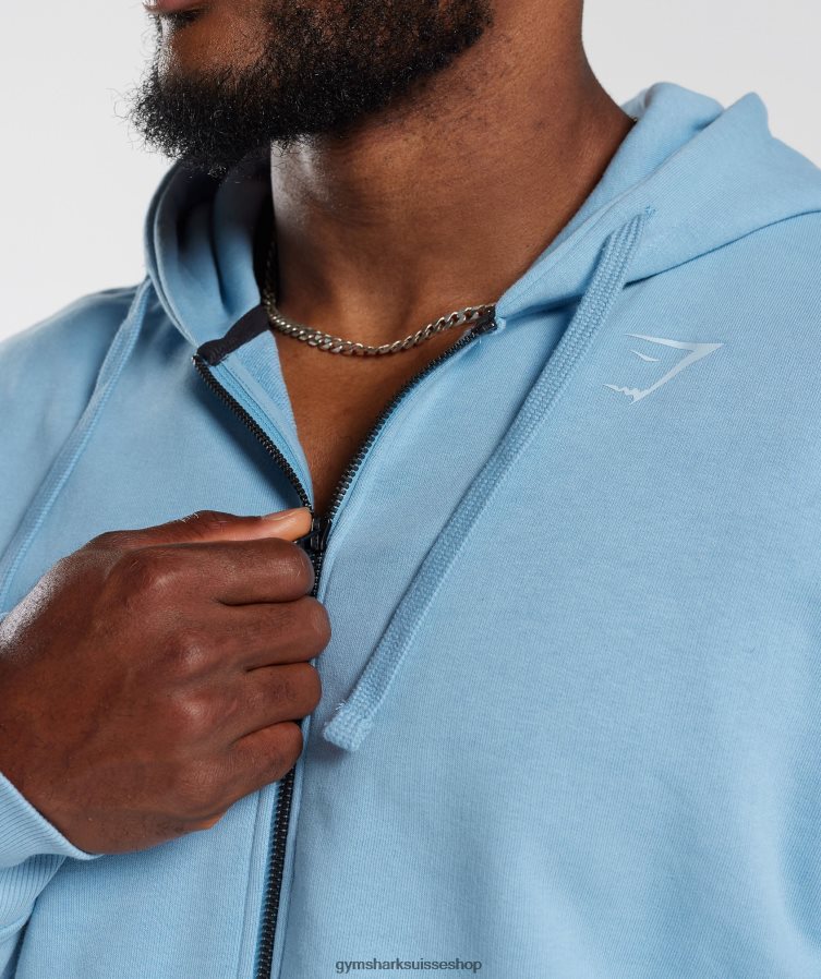 ch Gymshark Hommes sweat zippé à capuche bleu d\'ozone 02FP6T856 vêtements