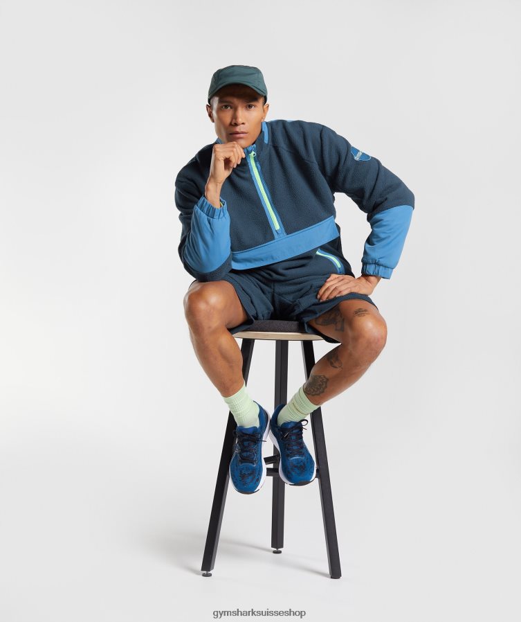 ch Gymshark Hommes vibes polaire 1/4 zip marine/bleu lac 02FP6T809 vêtements