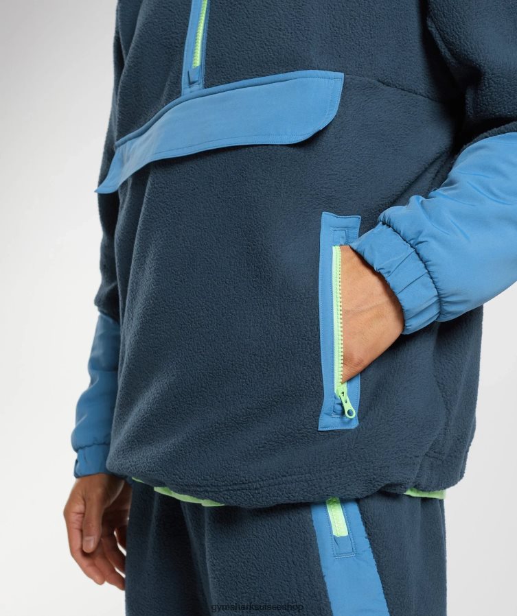 ch Gymshark Hommes vibes polaire 1/4 zip marine/bleu lac 02FP6T809 vêtements