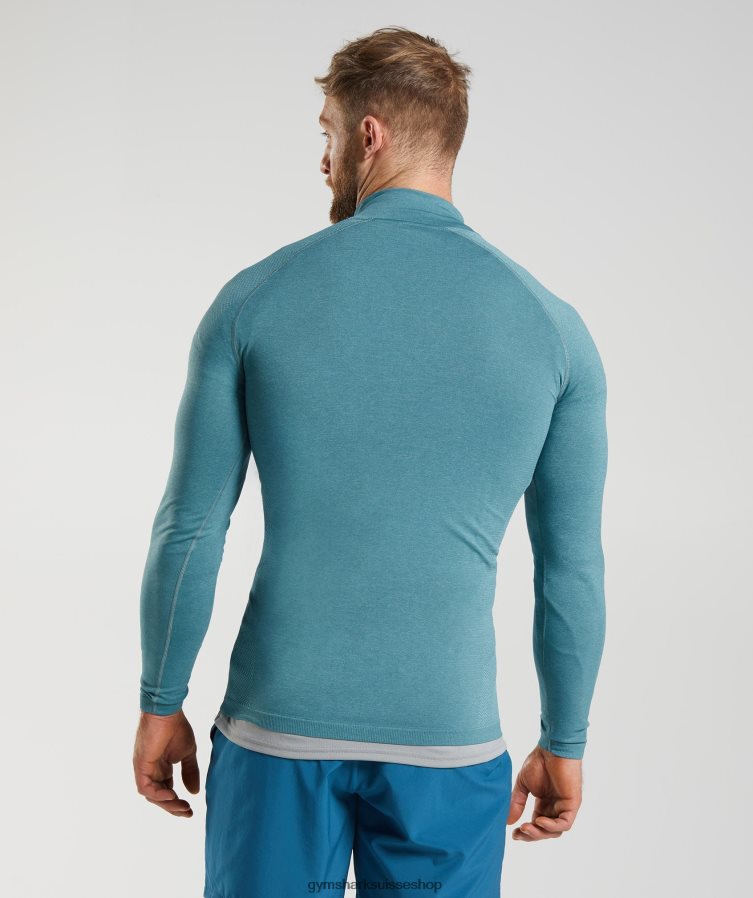 ch Gymshark Hommes vital 1/4 zip bleu tonnerre/bleu iceberg 02FP6T857 vêtements