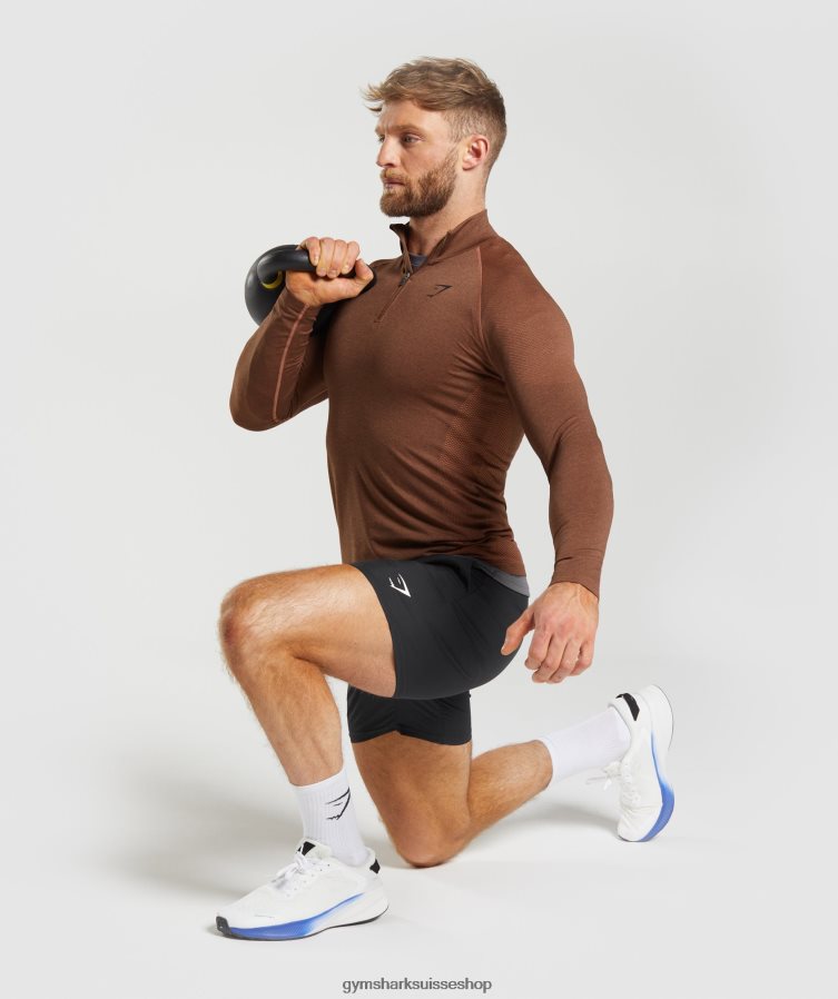 ch Gymshark Hommes vital 1/4 zip rouge kaki/marron truffe 02FP6T826 vêtements