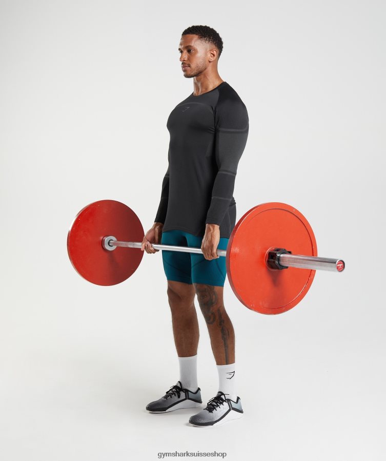 ch Gymshark Hommes 315 t-shirt à manches longues noir 02FP6T696 vêtements