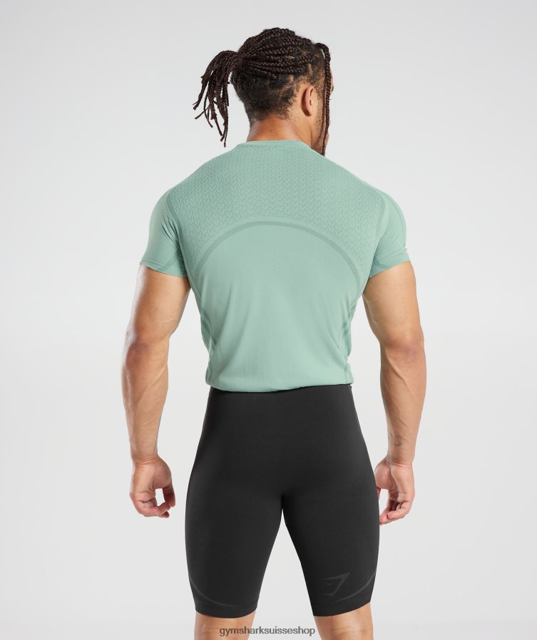 ch Gymshark Hommes 315 t-shirt sans couture sarcelle givrée/sarcelle d\'encre 02FP6T779 vêtements