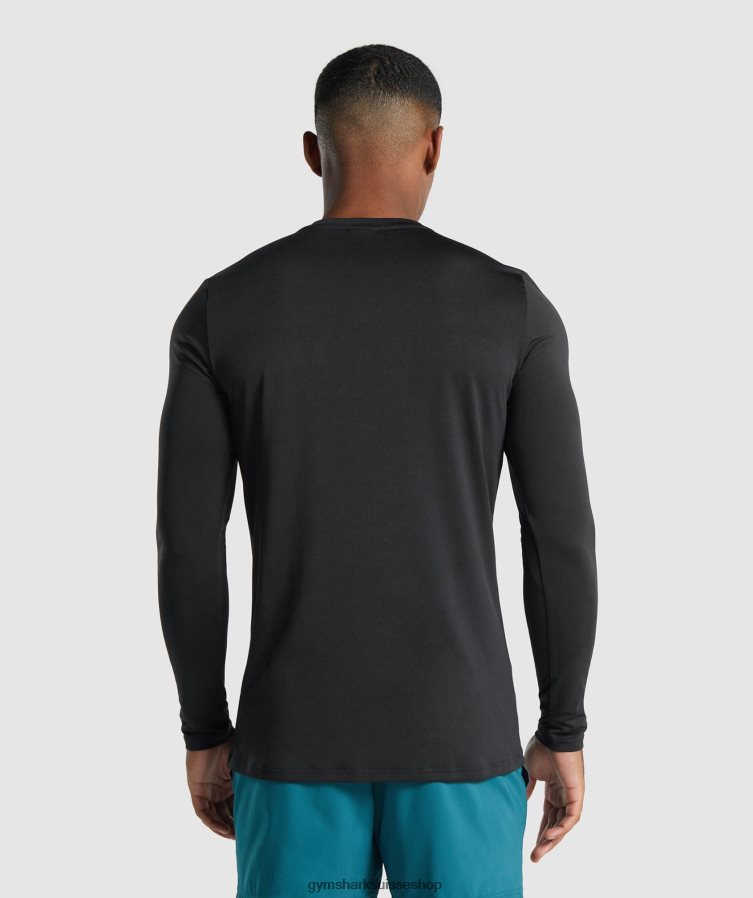 ch Gymshark Hommes arrivée t-shirt graphique à manches longues noir 02FP6T717 vêtements