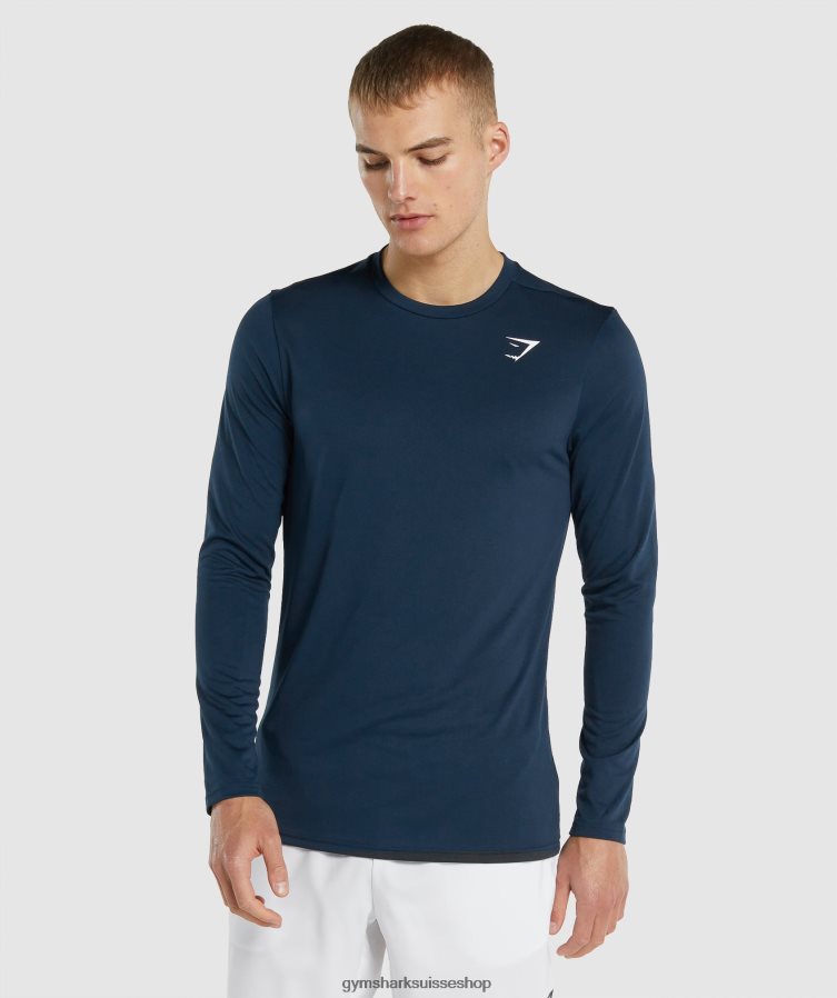 ch Gymshark Hommes arrivée t-shirt à manches longues marine 02FP6T598 vêtements