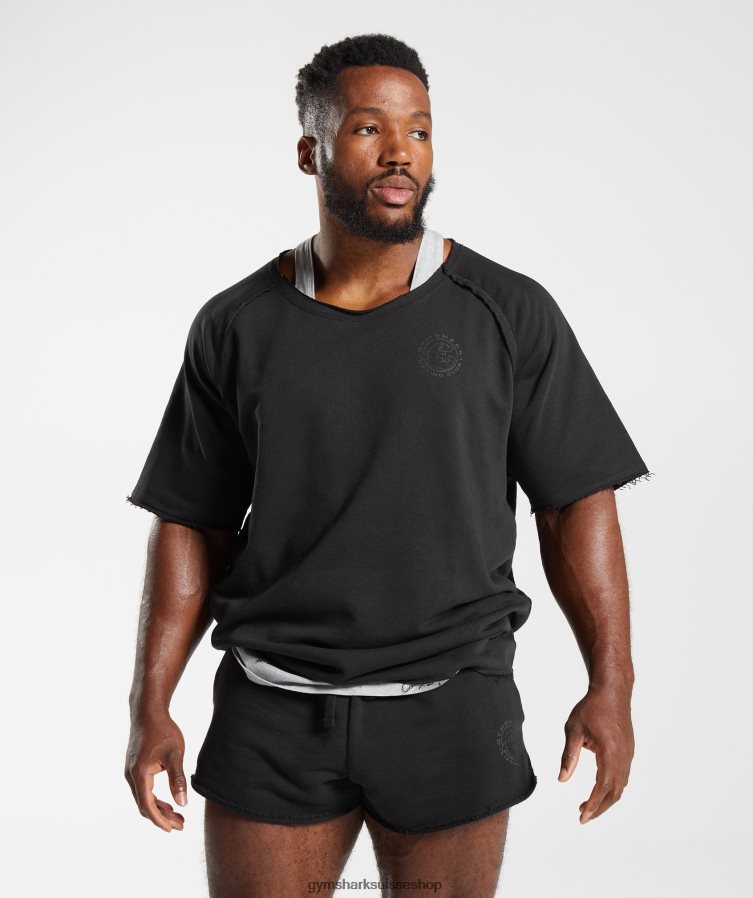 ch Gymshark Hommes haut de chiffon hérité noir 02FP6T708 vêtements