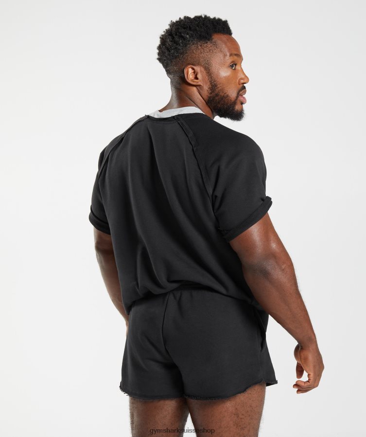 ch Gymshark Hommes haut de chiffon hérité noir 02FP6T708 vêtements