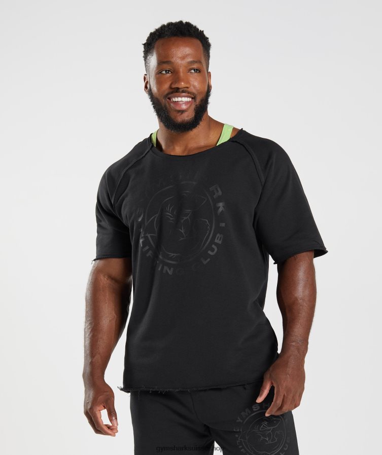 ch Gymshark Hommes haut de chiffon hérité noir 02FP6T740 vêtements