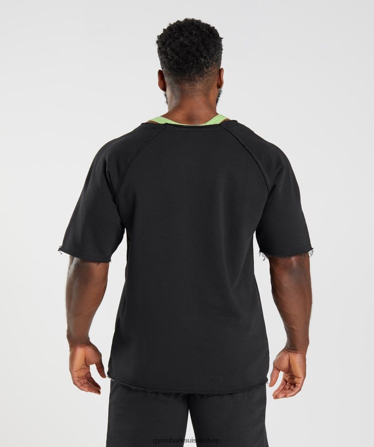 ch Gymshark Hommes haut de chiffon hérité noir 02FP6T740 vêtements