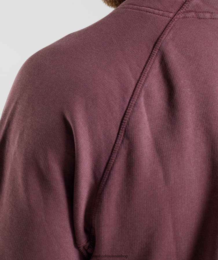 ch Gymshark Hommes haut de chiffon lavé à l\'eau brun cerise 02FP6T617 vêtements