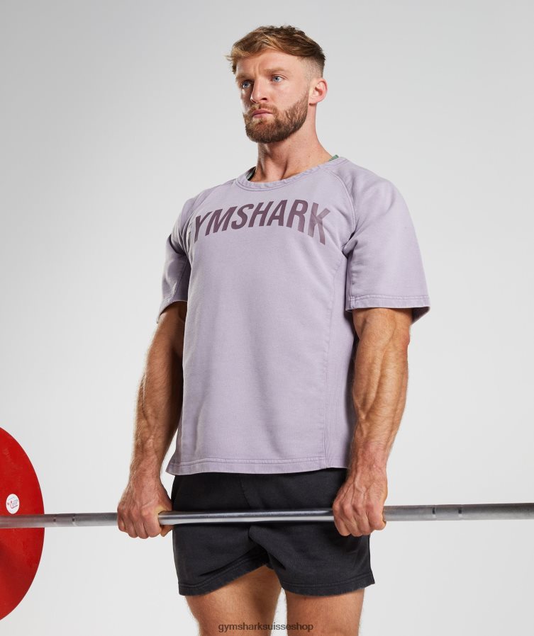 ch Gymshark Hommes haut de chiffon lavé à l\'eau lilas ombragé 02FP6T723 vêtements
