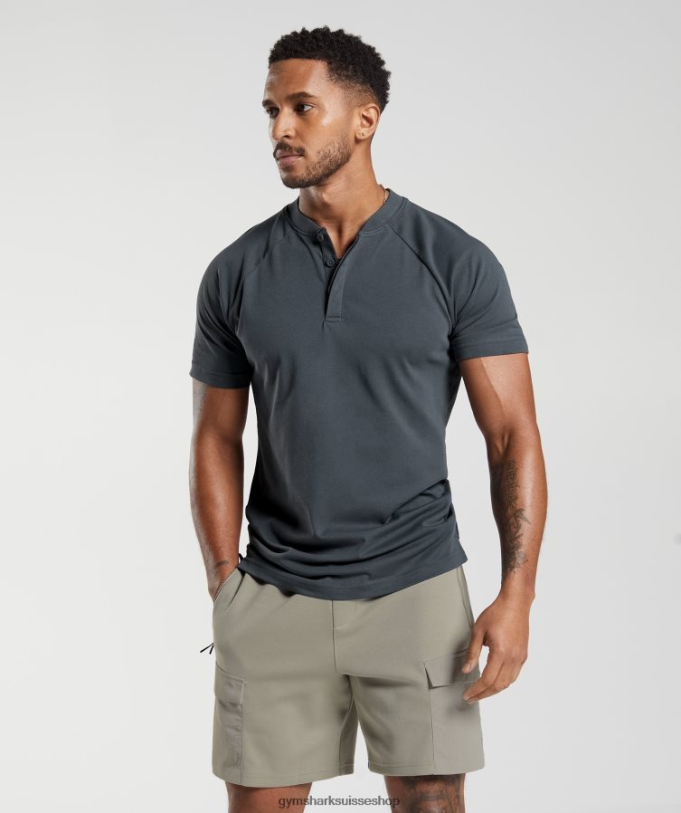 ch Gymshark Hommes polo de jour de repos gris cosmique 02FP6T768 vêtements