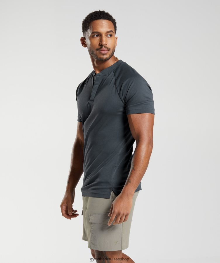 ch Gymshark Hommes polo de jour de repos gris cosmique 02FP6T768 vêtements