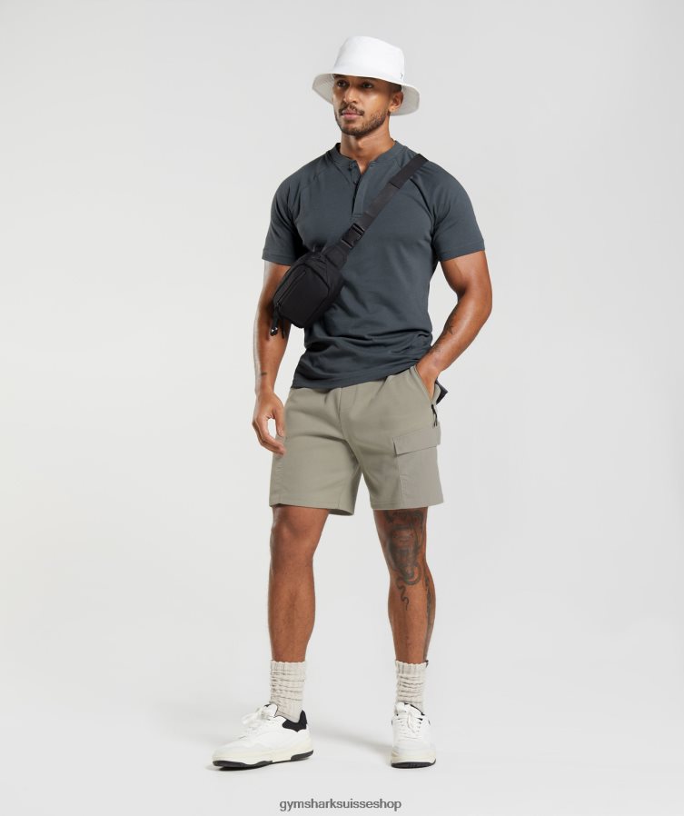 ch Gymshark Hommes polo de jour de repos gris cosmique 02FP6T768 vêtements