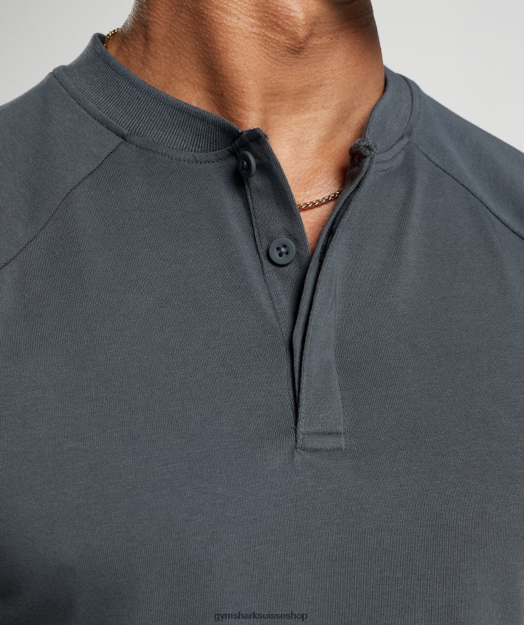 ch Gymshark Hommes polo de jour de repos gris cosmique 02FP6T768 vêtements