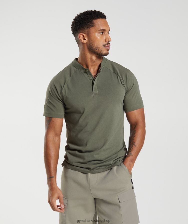ch Gymshark Hommes polo de jour de repos olive poussiéreuse 02FP6T783 vêtements