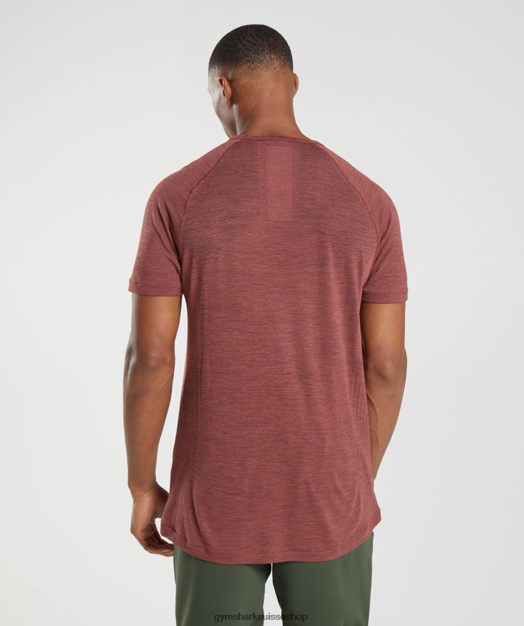 ch Gymshark Hommes reprendre le t-shirt sans couture marron rose/noir chiné 02FP6T673 vêtements